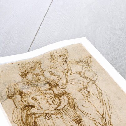 Two Standing Male Figures (recto), A Man Reclining and Other Studies (verso) by Andrea Mantegna
