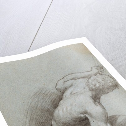 Kneeling Figure (recto), Reclining Figure (verso) by Agostino Carracci