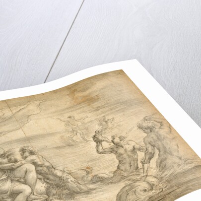 Venus Seated in Her Sea Chariot Suckling Cupid by Alessandro Algardi