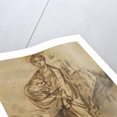 Saint Agnes (recto), Figure Studies (verso) by Adam Elsheimer