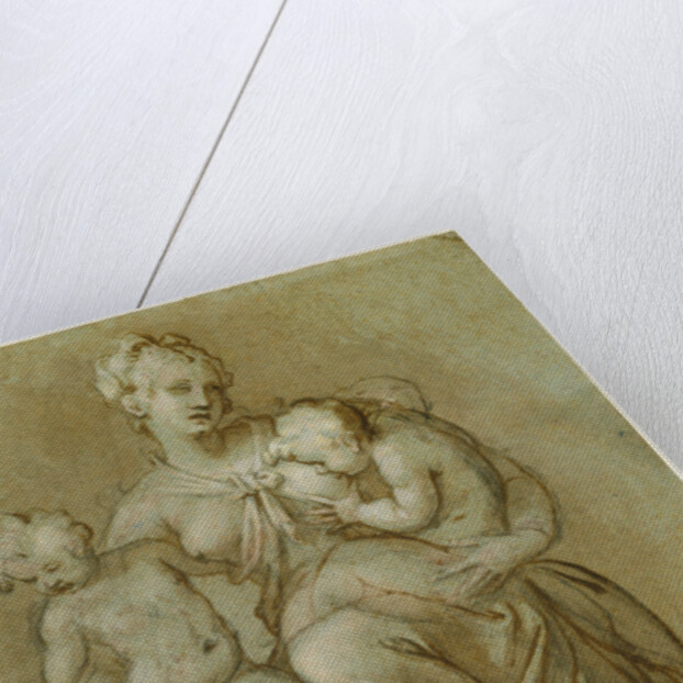 Charity and Studies of Entablatures (recto), Frieze of Putti (verso) by Paolo Farinati