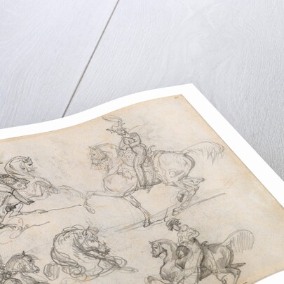 Horses and Riders (recto), Horses (verso) by Théodore Géricault