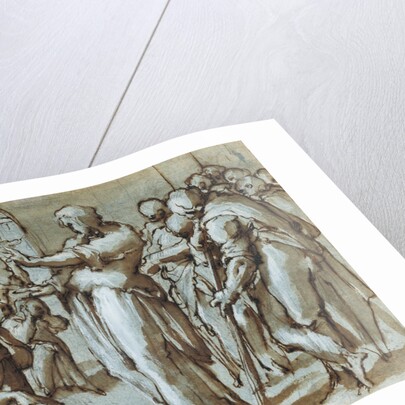 Raising of the Son of the Widow of Naim (recto), Madonna and Child with Saints (verso) by Giovanni Battista Naldini