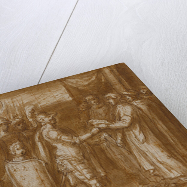 Cardinal Albornoz Gives the Farnese the Keys to Valentino by Taddeo Zuccaro