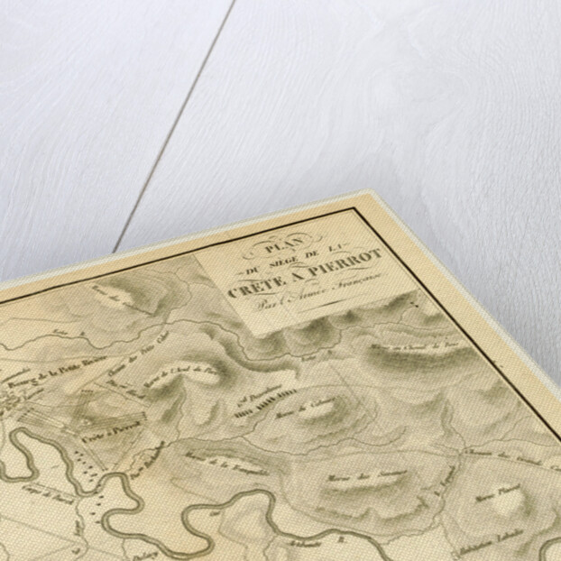 Plan, map the battle of Crete a Pierrot by the French army by Anonymous