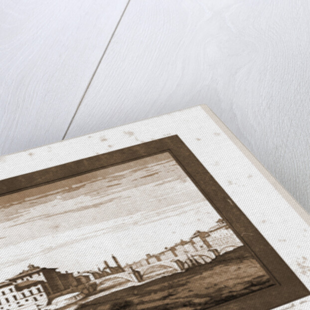 Pisa, acquerello da Angiolo Cappiardi, Ponte alla Fortezza e Palazzo Scotto by Anonymous