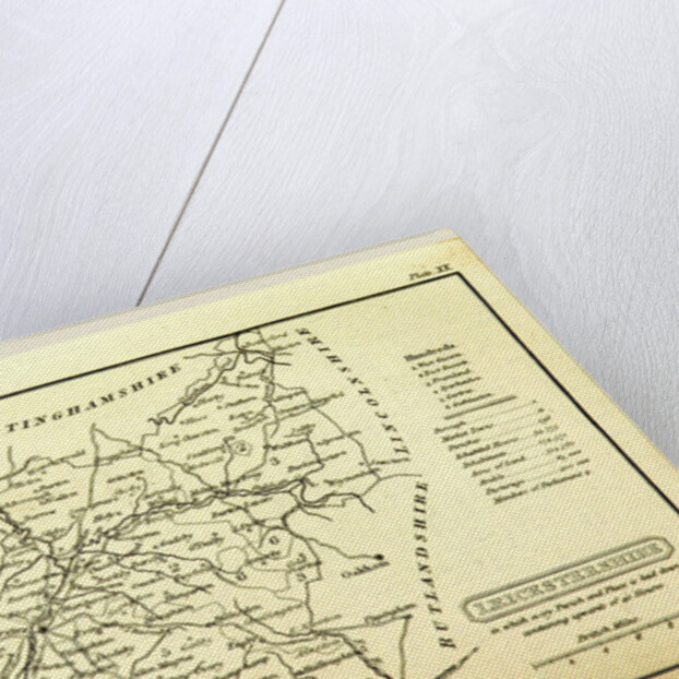 A Topographical Dictionary of the United Kingdom, Leicestershire map, UK by Anonymous