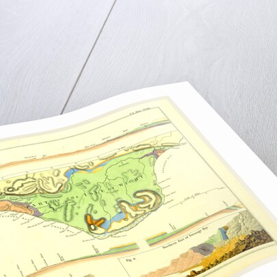 The Geological relations of the beds between the chalk and the Purbeck Limestone in the South-East of England, 1824, part of the Isle of Wight by Anonymous