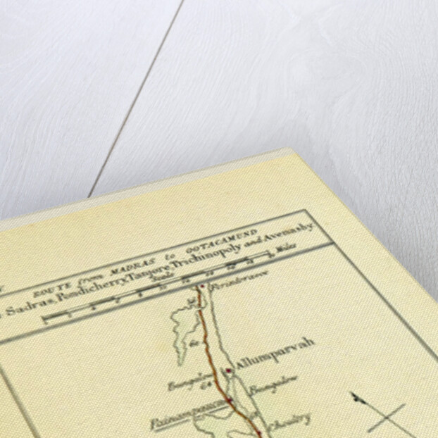 Observations on the Neilgherries, map of the route from Madras to Ootagamund by Anonymous