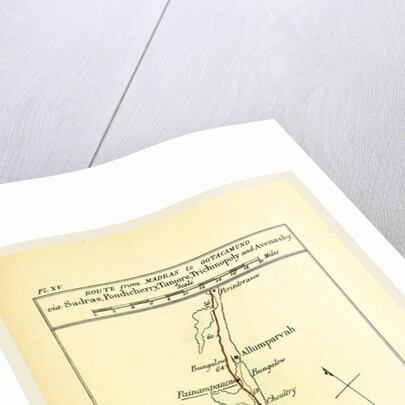 Observations on the Neilgherries, map of the route from Madras to Ootagamund by Anonymous