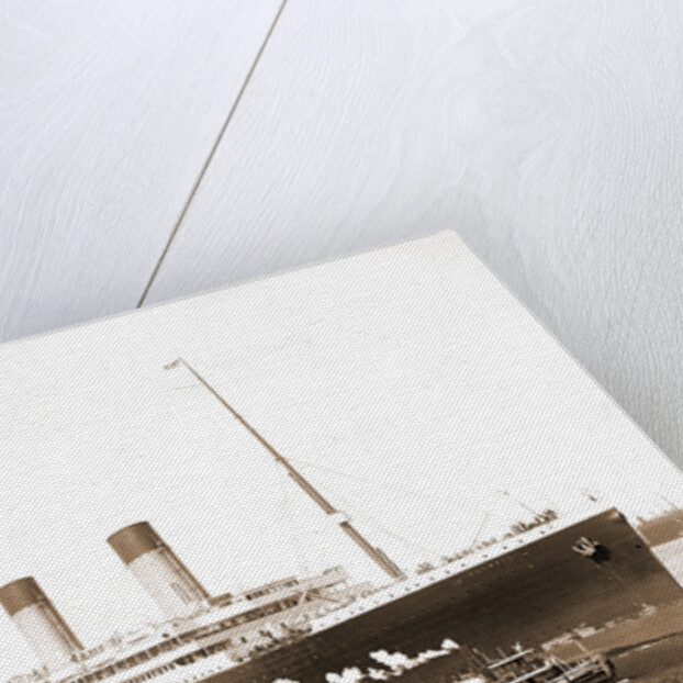 White Star S.S. Olympic guided in by tugboats Geo. K. Kirkham and Dowmer, Olympic (Steamship) by Anonymous