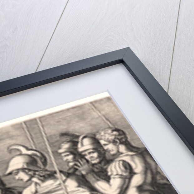 Alexander the Great Preserving the Works of Homer in Achilles' Sarcophagus, ca. 1512-1530 by Marcantonio Raimondi