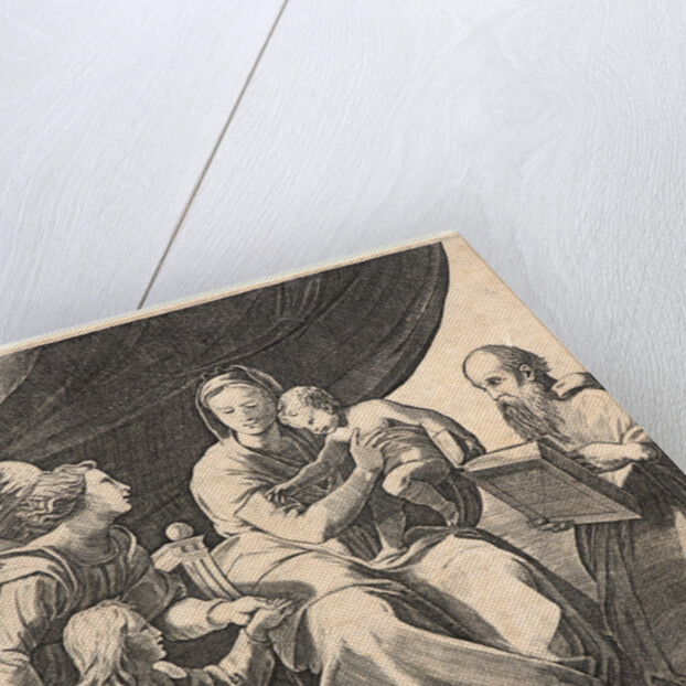 The Virgin and Child with St. Jerome and Tobias, Presented by the Archangel Gabriel by Marco Dente