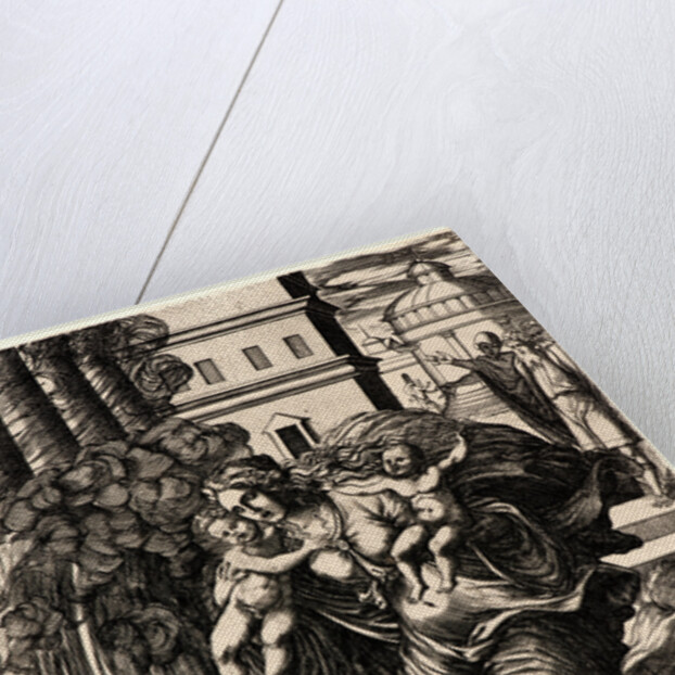 The Widow of Hasdrubel Throwing Herself on the Funeral Pyre by Pierre Woeiriot