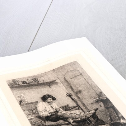 Paul-Adolphe Rajon (French, 1842 - 1888) after Steinheil fils (French). The Poor Student (L'Étudiant Pauvre), 19th century by Paul-Adolphe Rajon