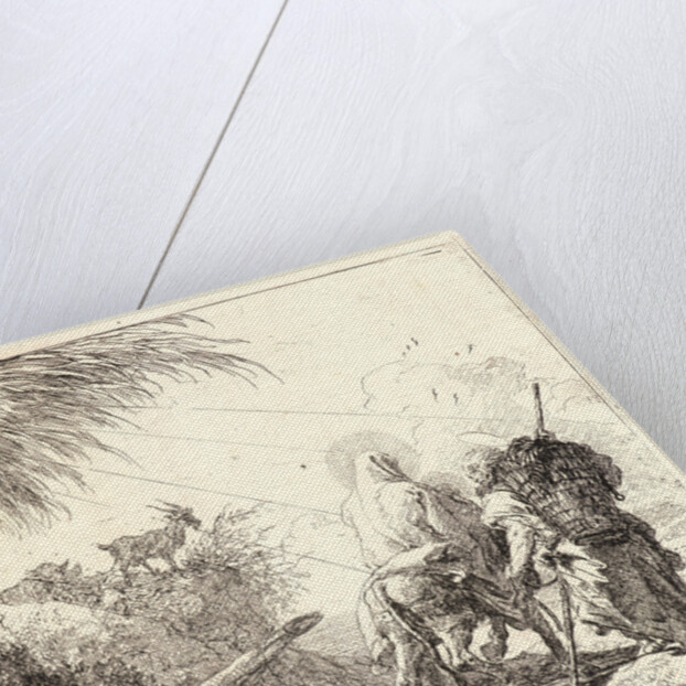The Flight, Holy Family at the Right, Joseph Looking to the Left, 1750-1753 by Giovanni Domenico Tiepolo