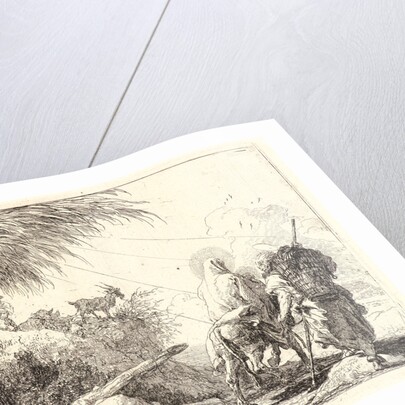 The Flight, Holy Family at the Right, Joseph Looking to the Left, 1750-1753 by Giovanni Domenico Tiepolo