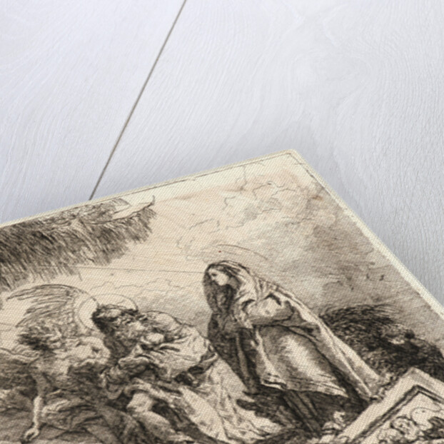 The Flight, Holy Family Walking with Angel, 1750-1753 by Giovanni Domenico Tiepolo