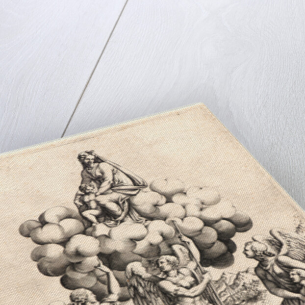 The Virgin and Child with the Archangels, Gabriel, Michael, and Raphael, ca. 1575-1577 by Diana Scultori