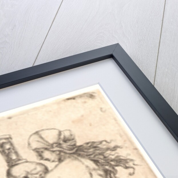 Allegory of Birth and Death: Two Naked Women with Skull and Hourglass, early 16th century by Giulio Campagnola