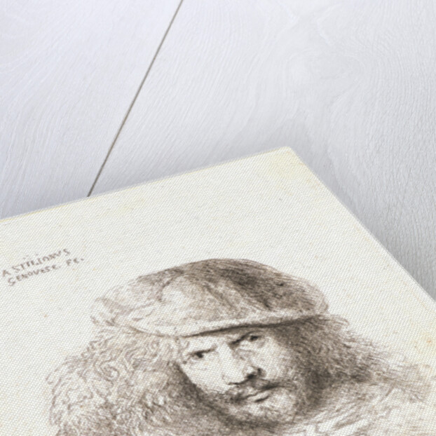 Head of a Man Wearing a Bonnet with a Large Plume (with Flat Cap and Feather), ca. 1648-1650 by Giovanni Benedetto Castiglione