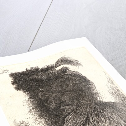 Head of Man Wearing a Fur Cap with a Plume, ca. 1648-1650 by Giovanni Benedetto Castiglione