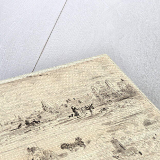 Environs de l'ancien Collège Rollin, 19th century by Félix Hilaire Buhot