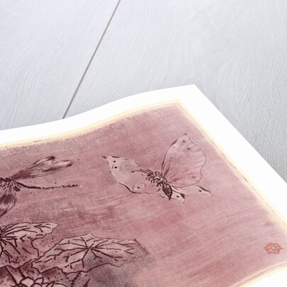 Bookplate with Butterfly and Dragonfly (Ex Libris Papillon et Libellule), 19th century by Félix Hilaire Buhot