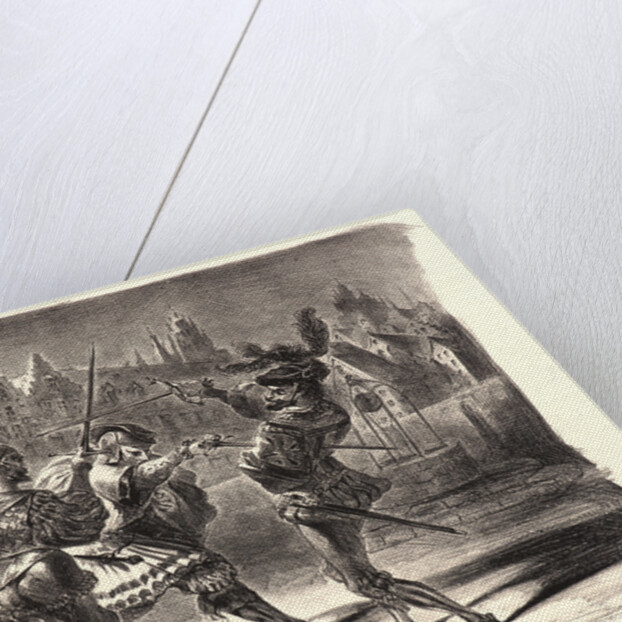 Duel of Faust and Valentin (Duel de Faust et de Valentin), 1828 by Eugène Delacroix