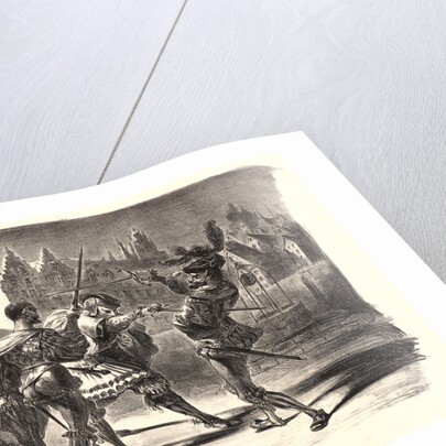 Duel of Faust and Valentin (Duel de Faust et de Valentin), 1828 by Eugène Delacroix