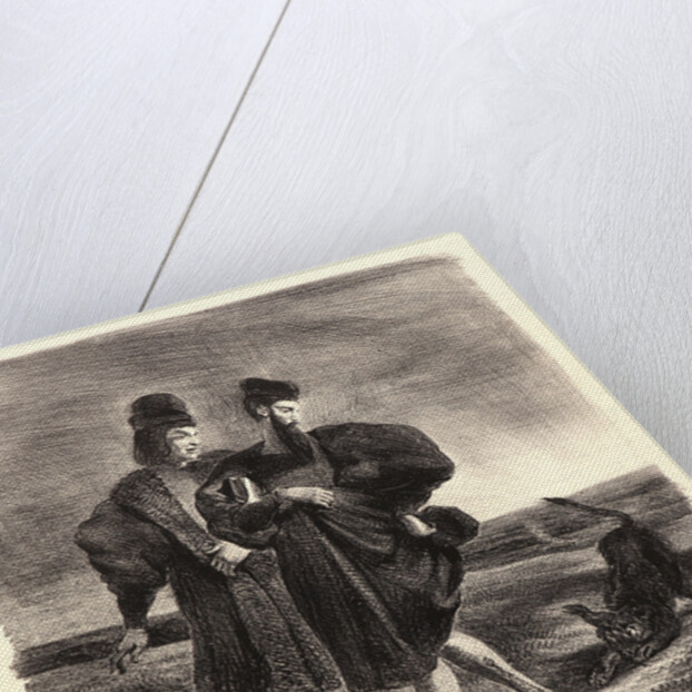 Faust, Mephistopheles, and the Water Dog (Faust, Méphistophélès et le barbet), 1828 by Eugène Delacroix