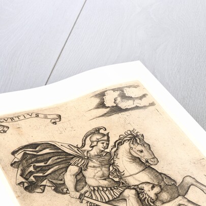 Marcus Curtius, 16th century by Marcantonio Raimondi