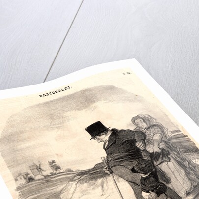 Une terrible rencontre, 1845 by Honoré Daumier