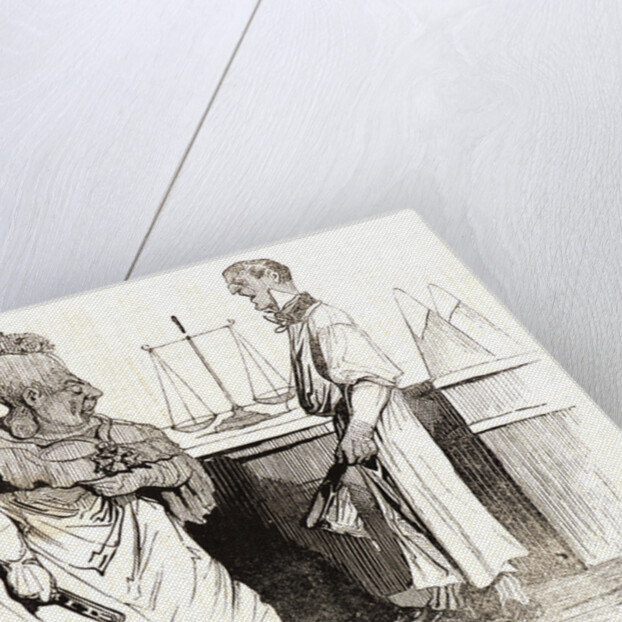 Mademoiselle législature venant remercier son électeur, 1834 by Honoré Daumier