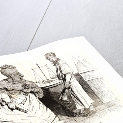 Mademoiselle législature venant remercier son électeur, 1834 by Honoré Daumier