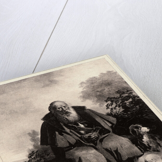 Old Man with Dog, 19th century by Nicolas Toussaint Charlet
