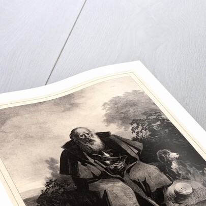 Old Man with Dog, 19th century by Nicolas Toussaint Charlet