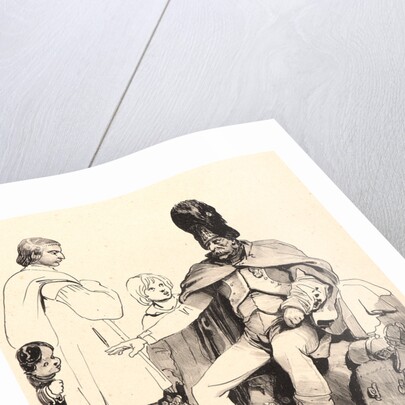 Wounded Grenadier of the Imperial Guard Talking to a Peasant and Two Children, ca. 1830 by Nicolas Toussaint Charlet