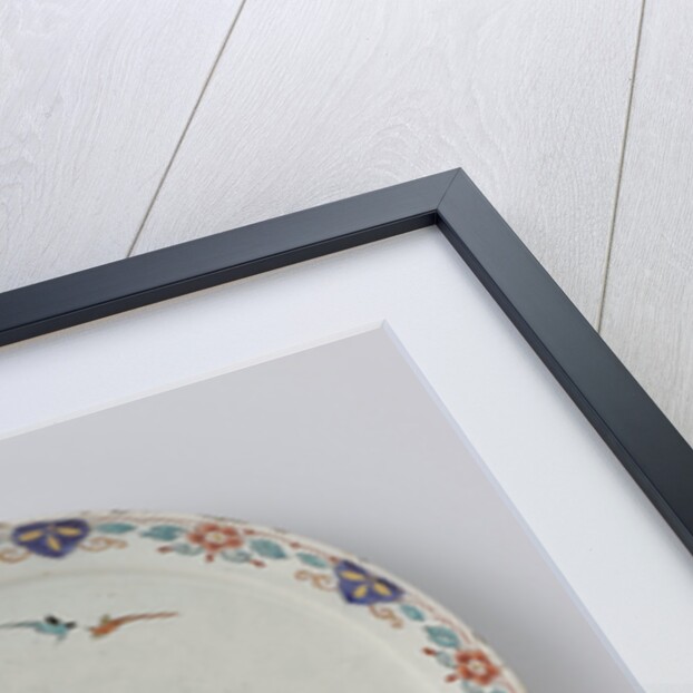 Plate, the flat painted with flowering branches and birds, Jacob van der Kool by Anonymous