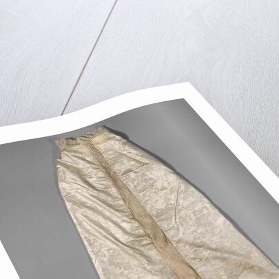 Baptism Robe of cream-colored silk damask and lined with cream-colored Chinese silk, trimmed with a strip of Binche Lace by Anonymous