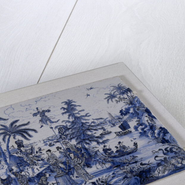 Plate, painted with chinoiserie decoration by Anonymous
