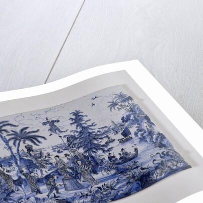 Plate, painted with chinoiserie decoration by Anonymous
