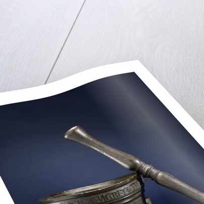 Mortar with the inscription: ENGBET TELINC AND IANNEKE SY HUISVROV MCCCCCXI by Anonymous