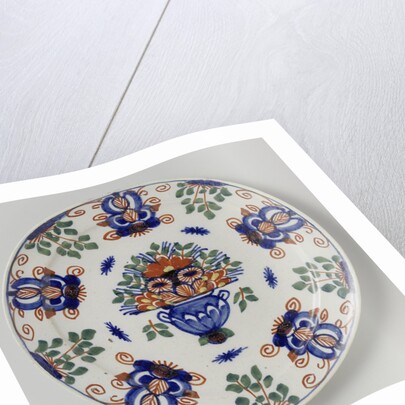 Plate with flower basket by Anonymous