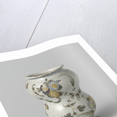 Vase, painted with flowers vines by Anonymous