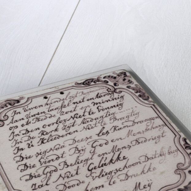 Tile with rhyme and date Den 19 Meij 1773. by Anonymous