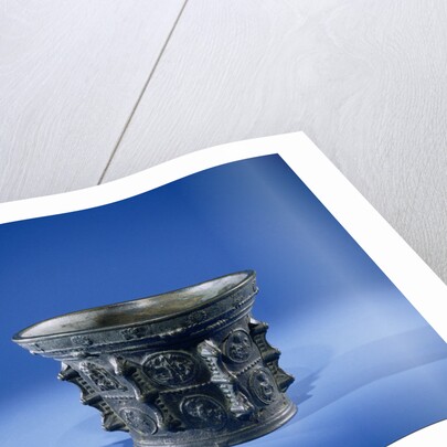 Mortar and Mary with Child and crowned angels by Anonymous