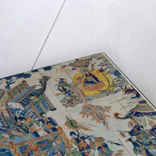 Tile panel with Chinese landscape by Anonymous