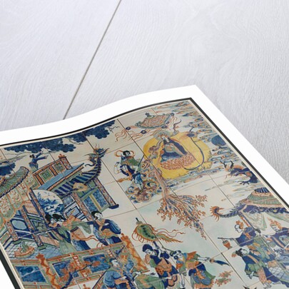 Tile panel with Chinese landscape by Anonymous