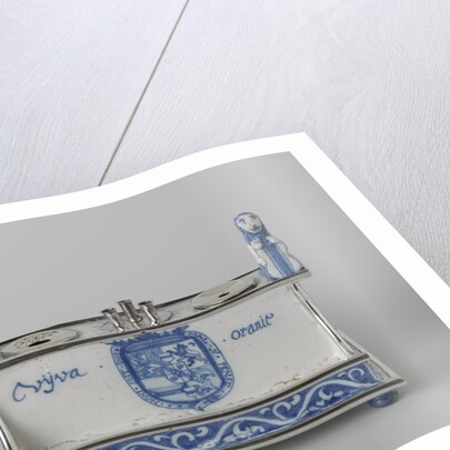 Inkstand with the coats of arms of Leiden, Delft and William III by Anonymous